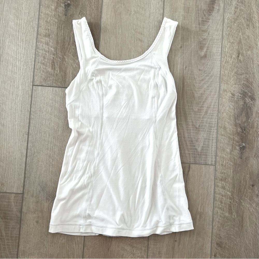 White Lululemon ruffle tank